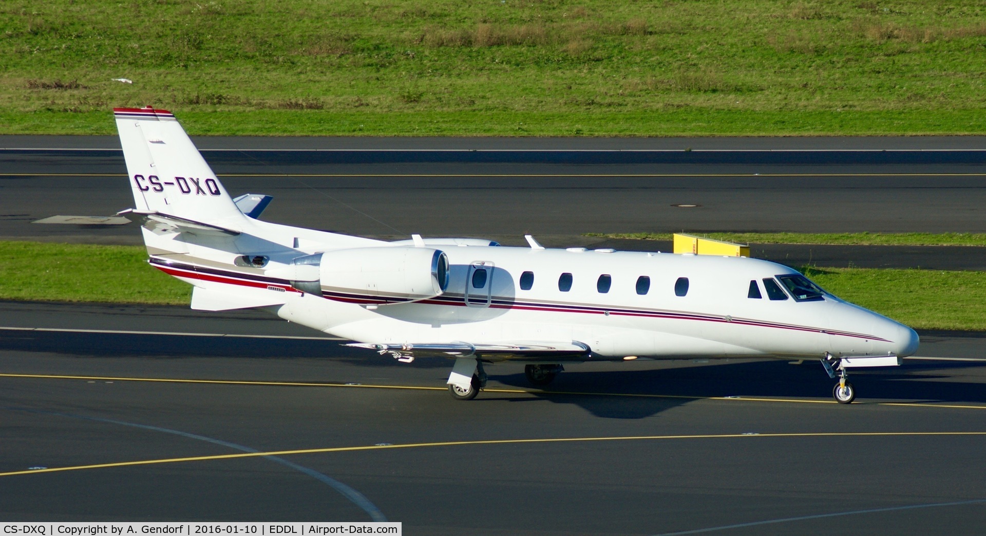 CS-DXQ, 2007 Cessna 560XL Citation XLS C/N 560-5704, Net Jets (untitled), is here on taxiway 