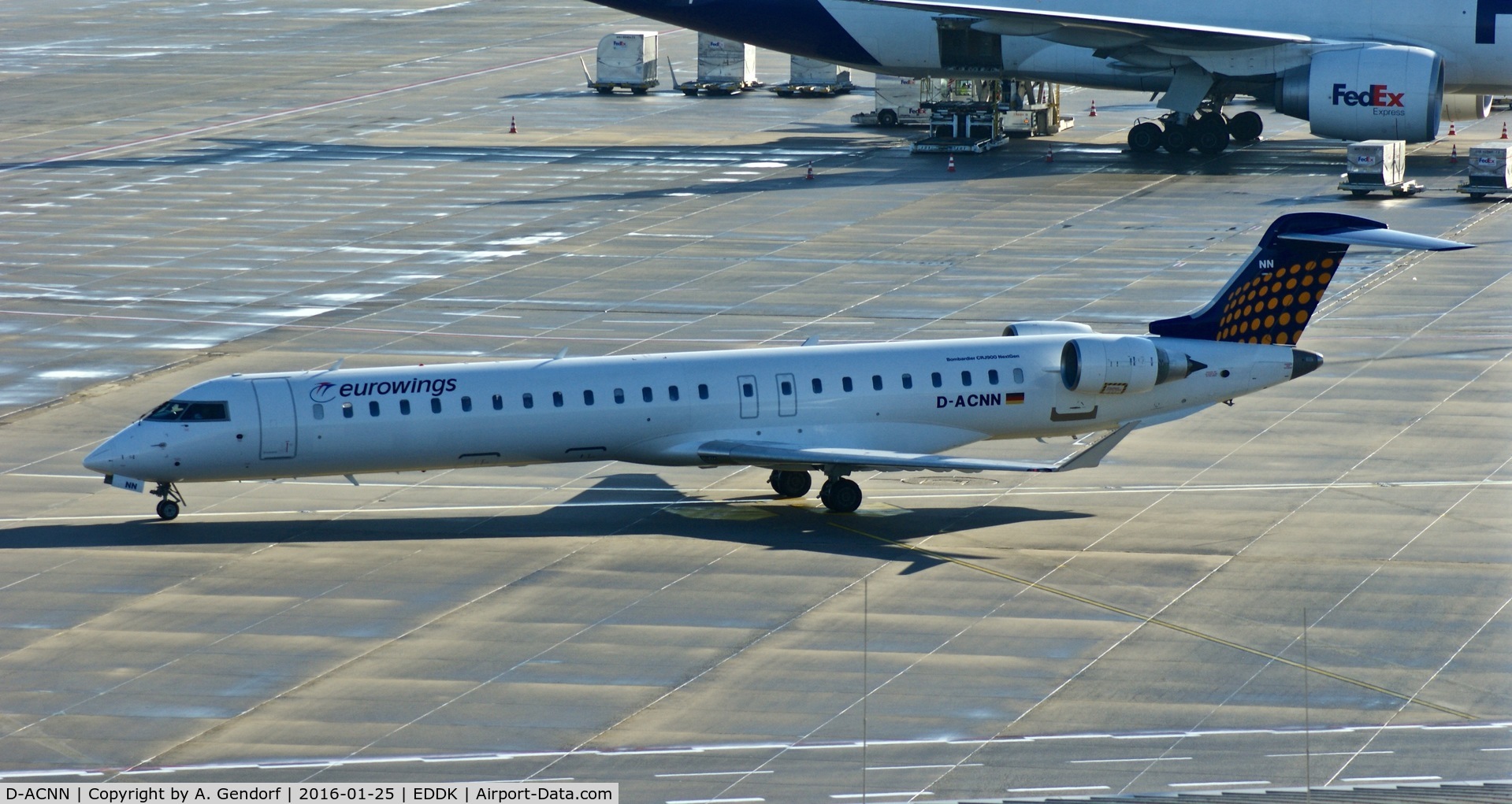 D-ACNN, 2010 Bombardier CRJ-900LR (CL-600-2D24) C/N 15254, Eurowings, is here on the way to the gate at Köln / Bonn Airport(EDDK)