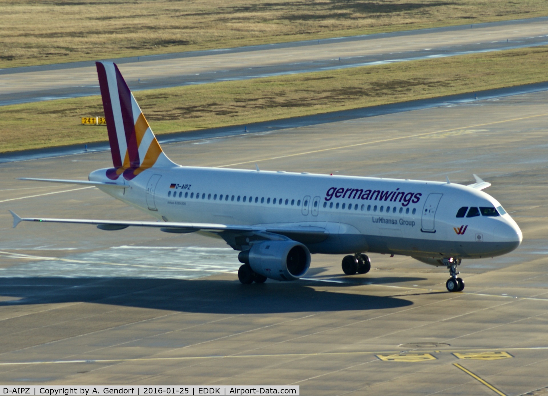 D-AIPZ, 1991 Airbus A320-211 C/N 162, Germanwings, is here taxiing at Köln / Bonn Airport(EDDK)