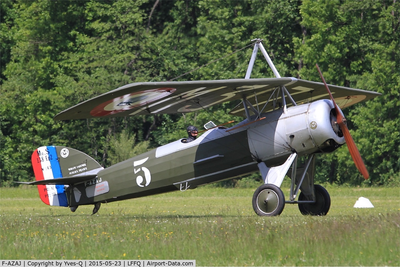 F-AZAJ, 1927 Morane-Saulnier MS-138EP-2 C/N 3220/138, Morane-Saulnier MS-138EP-2, Taxiing, La Ferté-Alais Airfield (LFFQ) Air show 2015