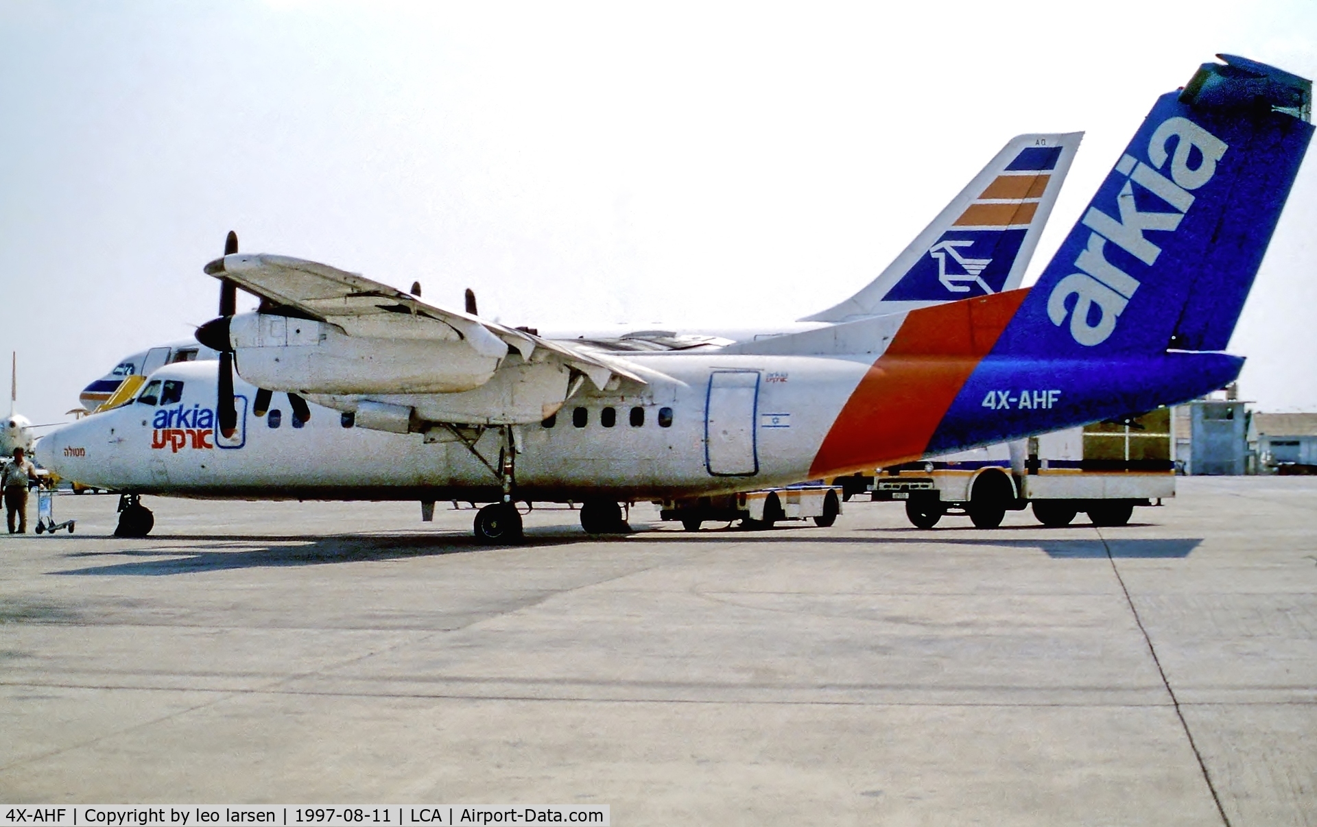 4X-AHF, 1982 De Havilland Canada DHC-7-102 Dash 7 C/N 77, Larnaca Cyprus 11.8.97