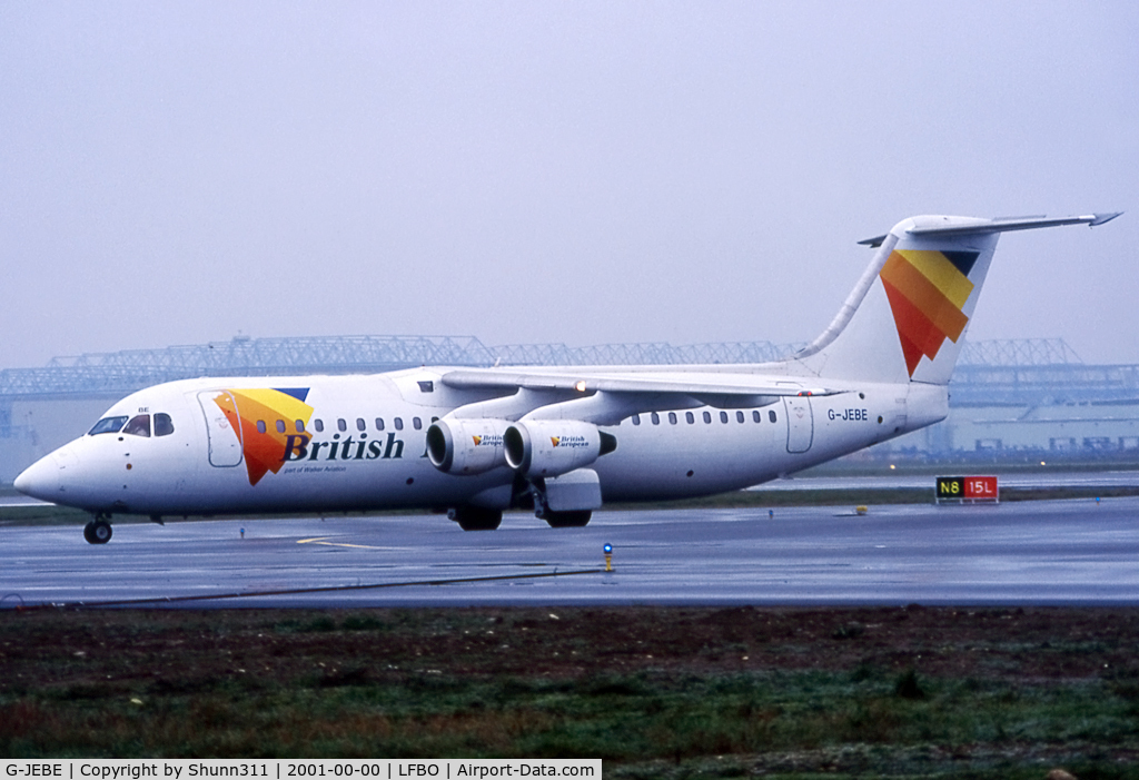 G-JEBE, 1991 British Aerospace BAe.146-300 C/N E3206, Taxiing to the Terminal...