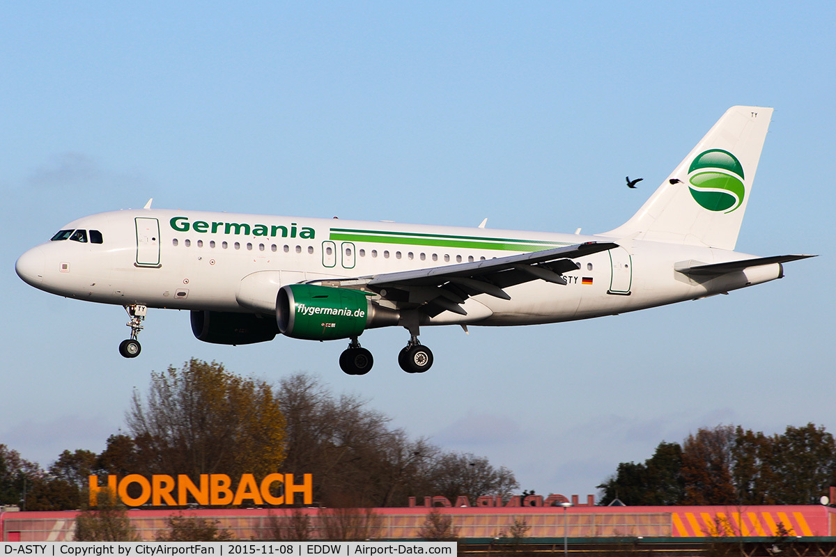 D-ASTY, 2008 Airbus A319-112 C/N 3407, Germania (GMI/ST)