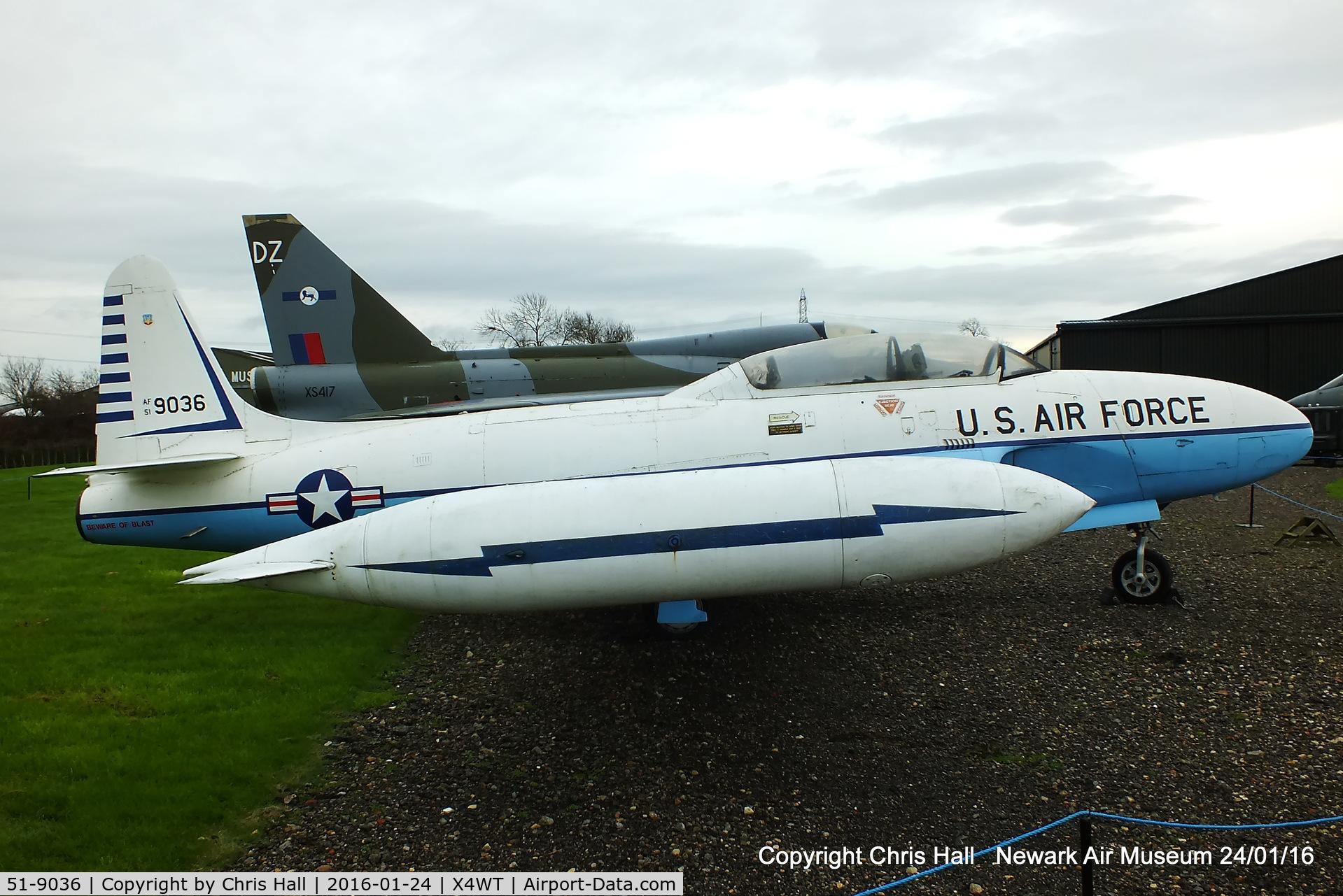 51-9036, 1951 Lockheed T-33A Shooting Star C/N 580-6820, at the Newark Air Museum