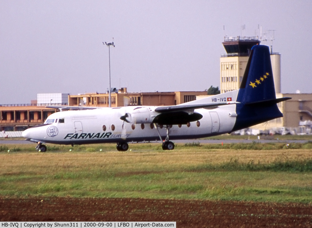 HB-IVQ, 1969 Fokker F-27-500 Friendship C/N 10425, Lining up rwy 33R for departure...