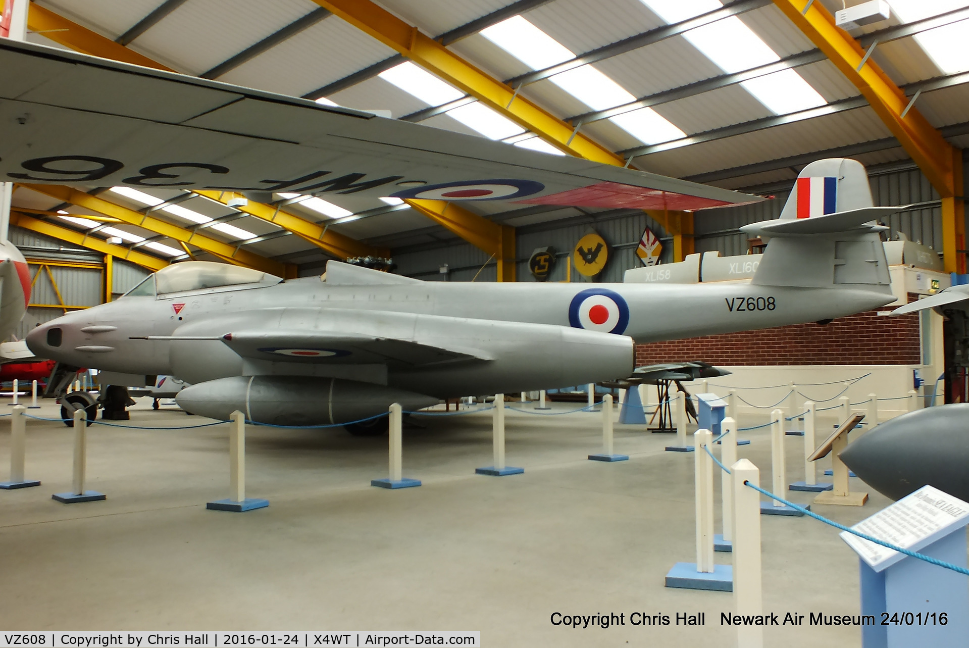 VZ608, Gloster Meteor FR.9 (Mod) C/N Not found VZ608, at the Newark Air Museum