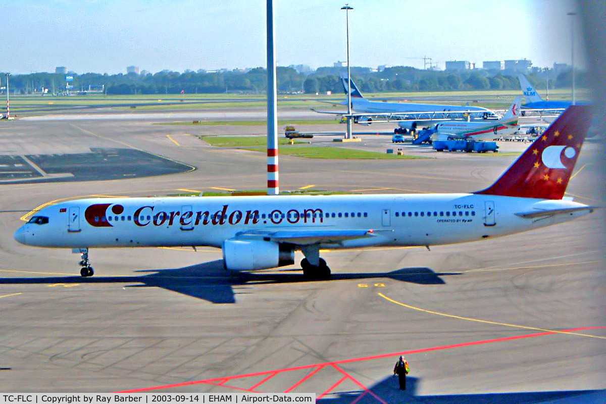 TC-FLC, 1988 Boeing 757-27B C/N 24136, Boeing 757-27B [24136] (Fly Air/Corendon) Amsterdam-Schiphol~PH 14/09/2003