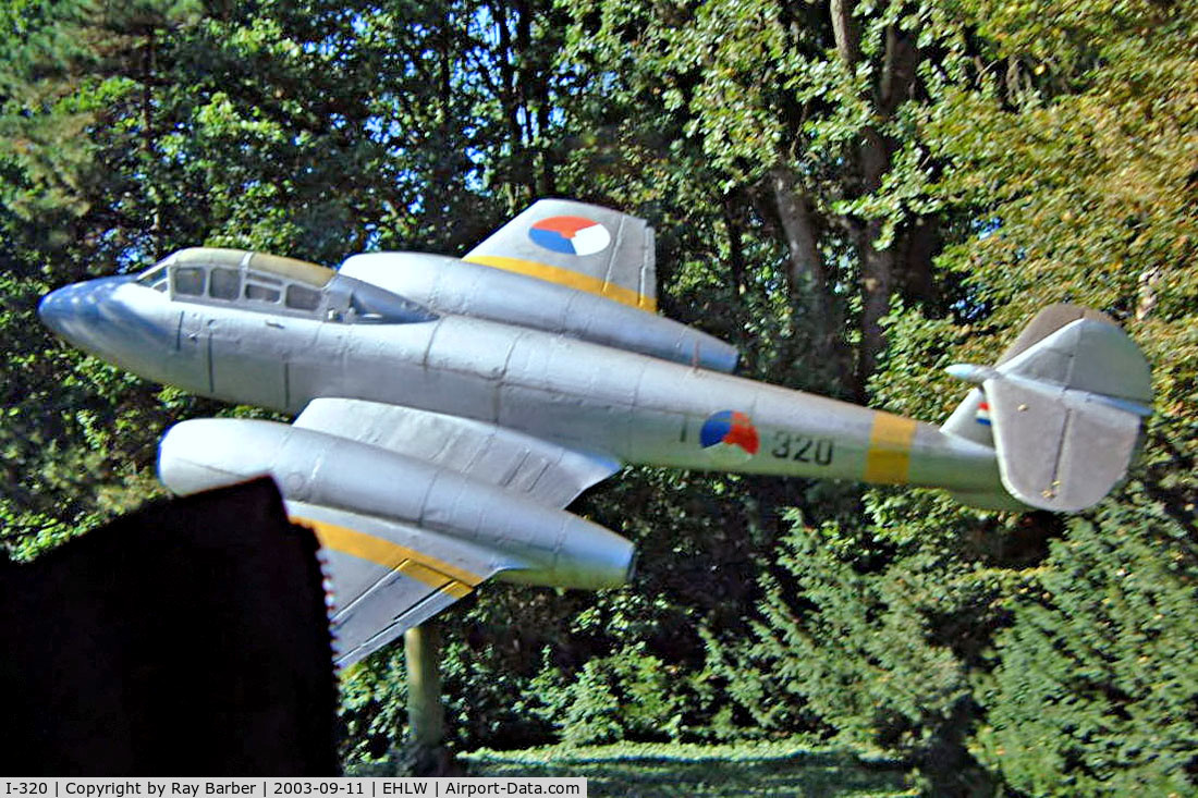 I-320, 1949 Gloster Meteor T.7 C/N Not found I-320, Gloster Meteor T.7 [Unknown) (Royal Netherlands Air Force) Leeuwarden~PH 11/09/2003. Taken through the window of  moving coach.