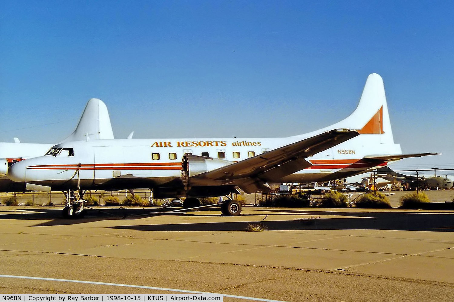N968N, 1957 Convair 440 Metropolitan C/N 462, Convair 580 [462] (Air Resorts Airlines) Tucson-International~N 15/10/98