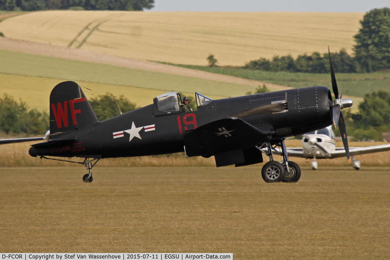 D-FCOR, 1950 Vought F4U-5NL Corsair C/N 124541, Duxford Flying Legends 2015.