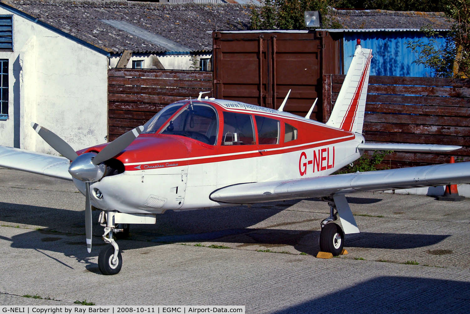G-NELI, 1968 Piper PA-28R-180 Cherokee Arrow C/N 28R-31011, Piper PA-28R-180 Cherokee Arrow [28R-31011] Southend~G 11/10/2008