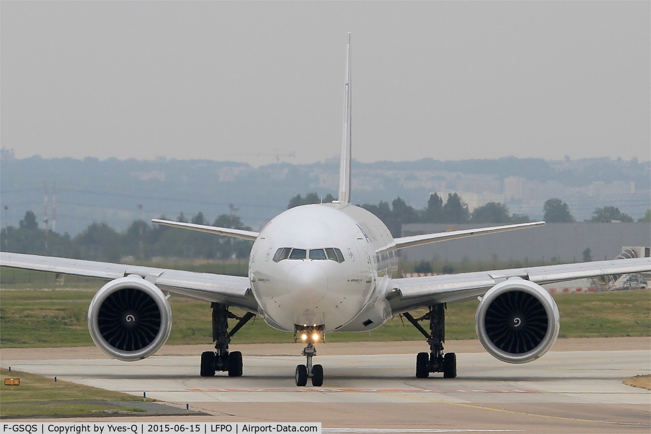 F-GSQS, 2007 Boeing 777-328/ER C/N 32962, Boeing 777-328 (ER), Taxiing to holding point Rwy 08, Paris-Orly Airport (LFPO-ORY)