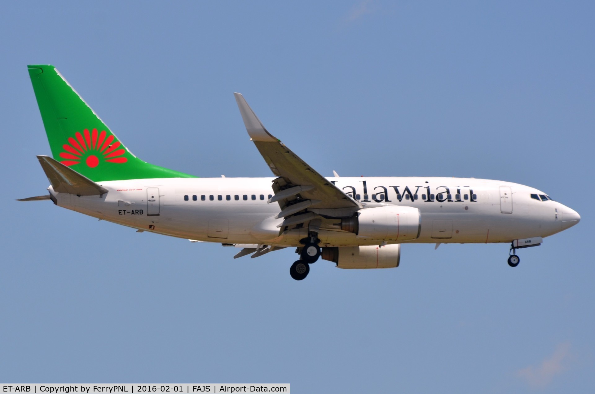 ET-ARB, 2007 Boeing 737-7Q8 C/N 30687, Malawian B737 is leased from Ethiopian.