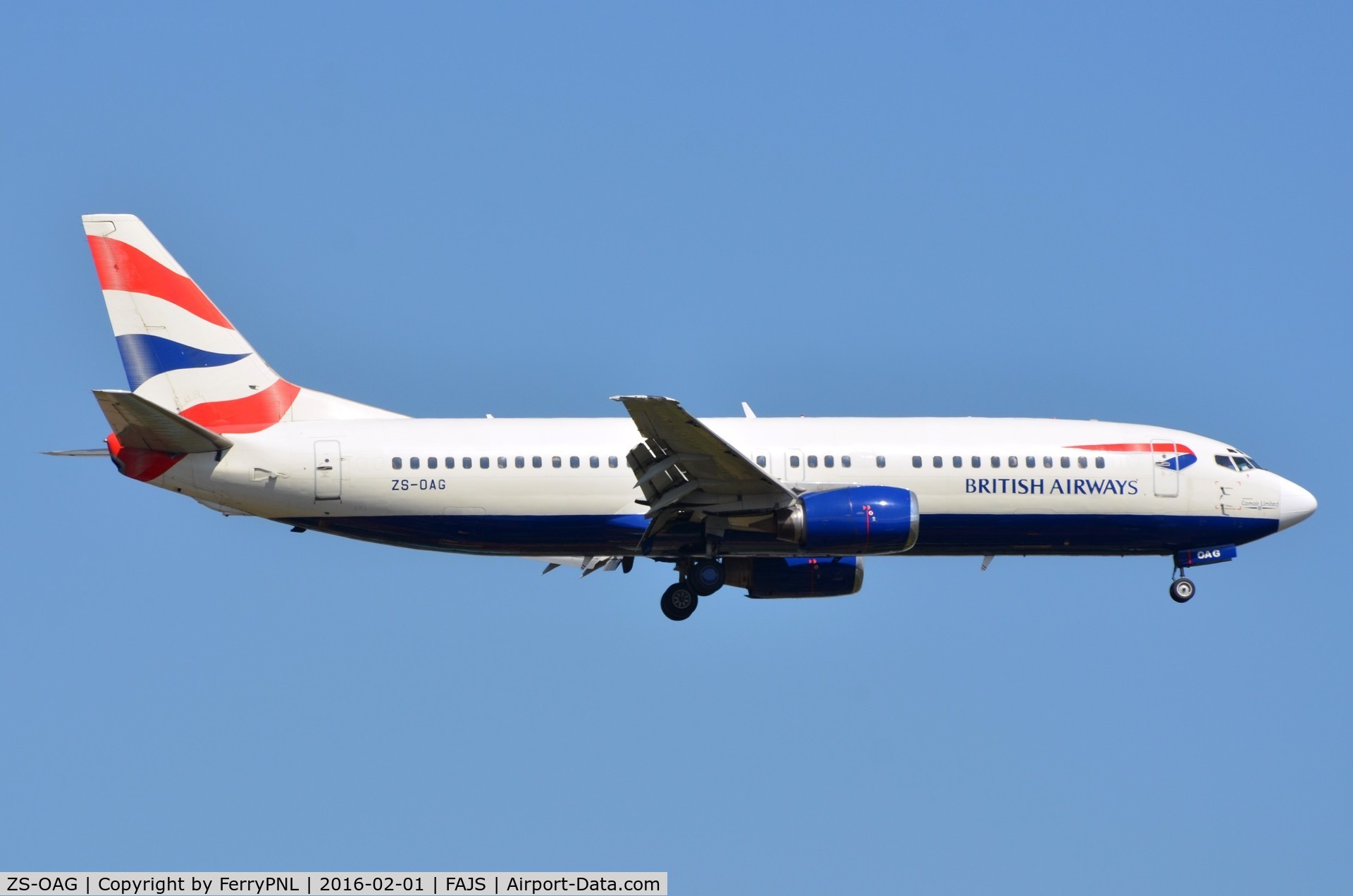 ZS-OAG, 1993 Boeing 737-4H6 C/N 27168, Classic B734 in BA c/s operated by Comair.