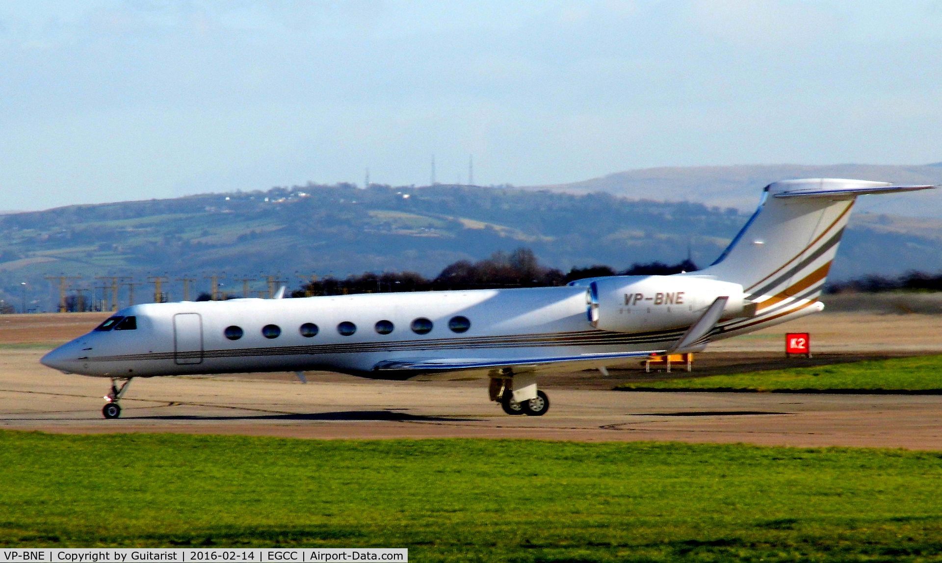 VP-BNE, 2005 Gulfstream Aerospace GV-SP (G550) C/N 5051, At Manchester