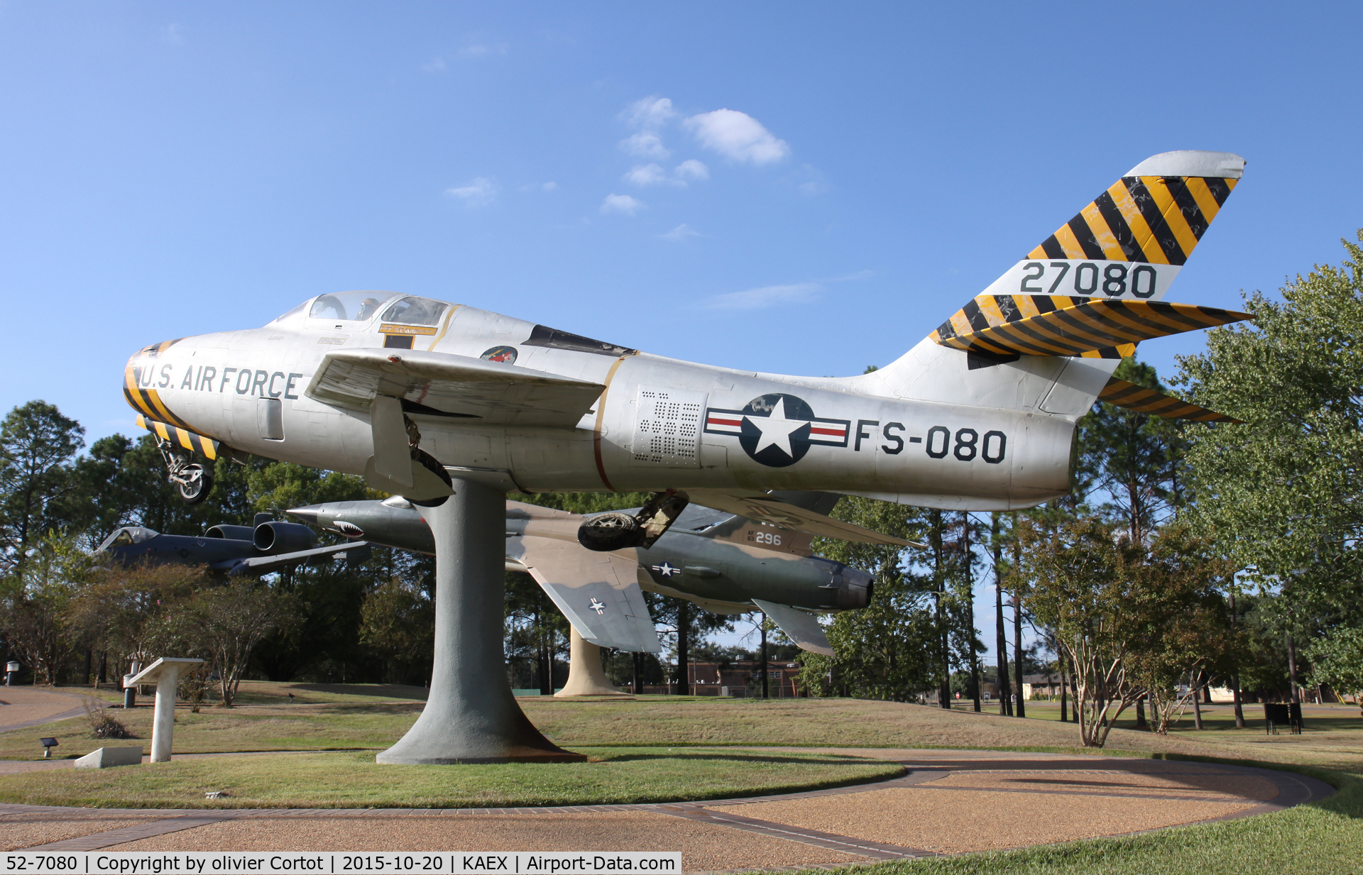 52-7080, 1952 Republic F-84F Thunderstreak C/N Not found 52-7080, Flying tigers memorial, Alexandria LA