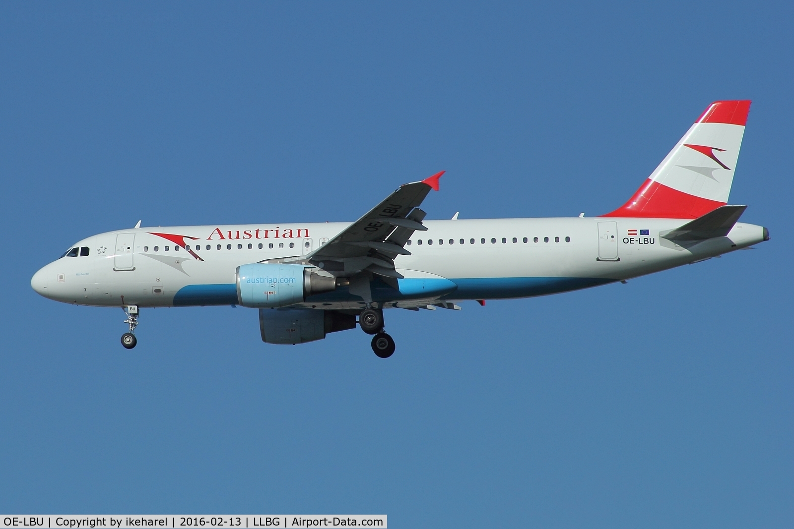 OE-LBU, 2001 Airbus A320-214 C/N 1478, Flight from Vienna on final approach to runway 30.