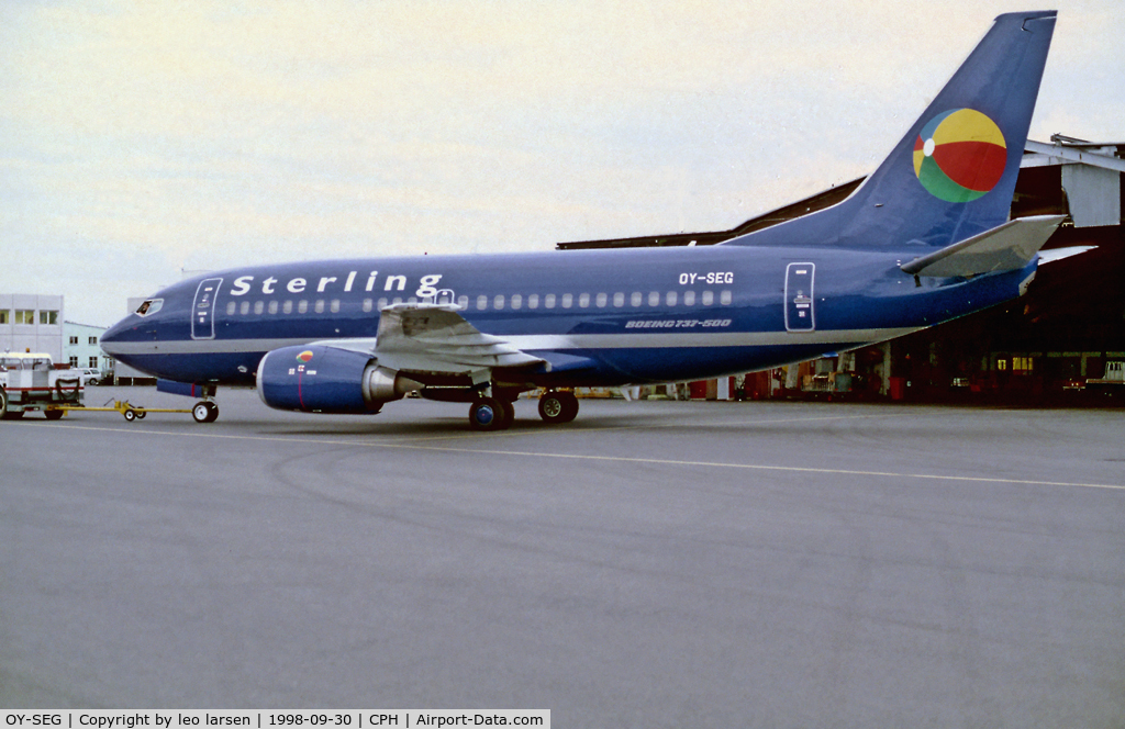 OY-SEG, 1992 Boeing 737-59D C/N 26419, Copenhagen 30.9.98