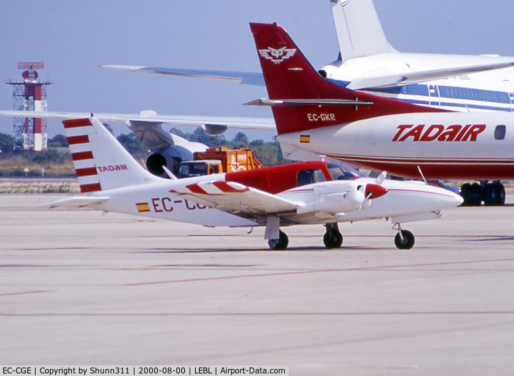 EC-CGE, Piper PA-34-200 Seneca C/N 34-7350324, Parked at the Cargo area...