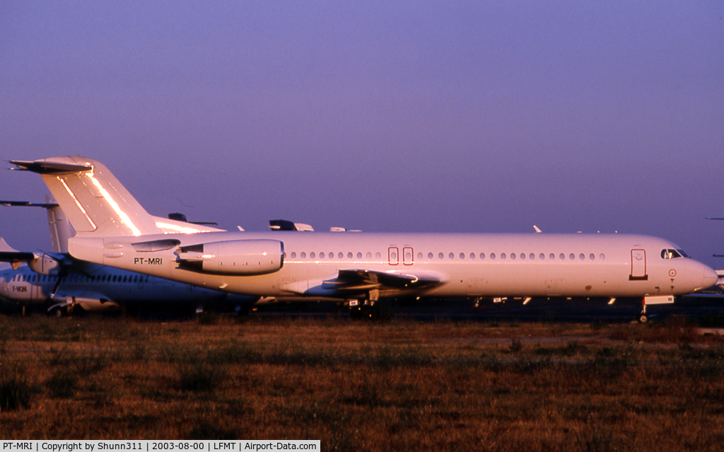 PT-MRI, 1993 Fokker 100 (F-28-0100) C/N 11442, Stored in all white c/s without titles...