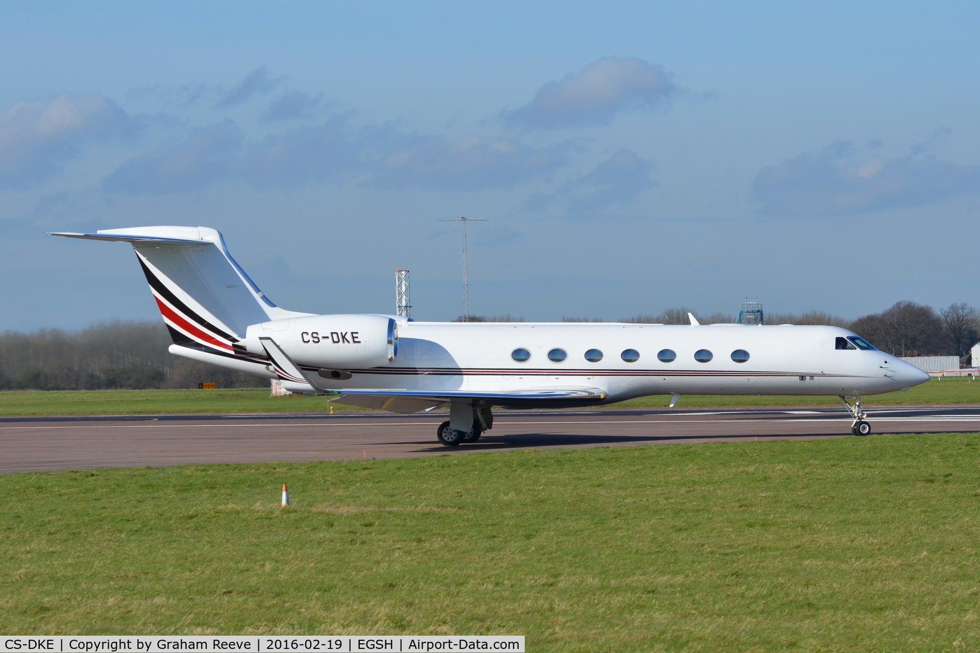CS-DKE, 2005 Gulfstream Aerospace GV-SP (G550) C/N 5094, About to depart from Norwich.