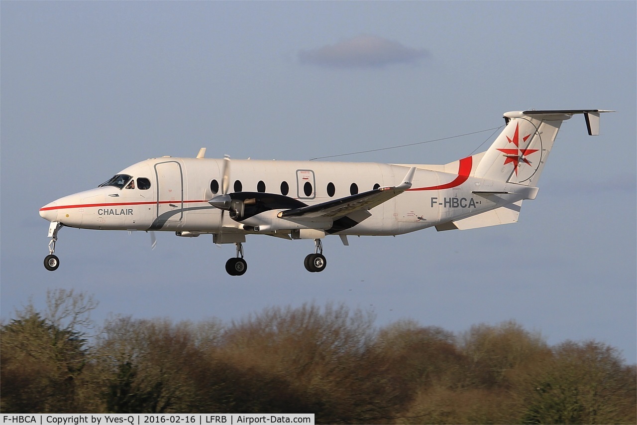 F-HBCA, 1995 Beech 1900D C/N UE-188, Beech 1900D, On final rwy 25L, Brest-Bretagne airport (LFRB-BES)