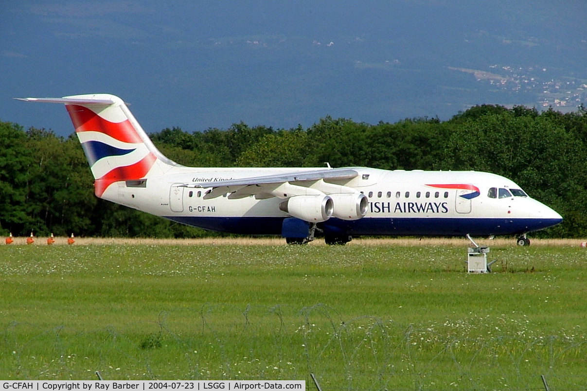 G-CFAH, 2001 British Aerospace Avro 146-RJ100 C/N E3384, BAe 146RJ-100 [E3384] (British Airways CitiExpress) Geneva-International~HB 23/07/2004