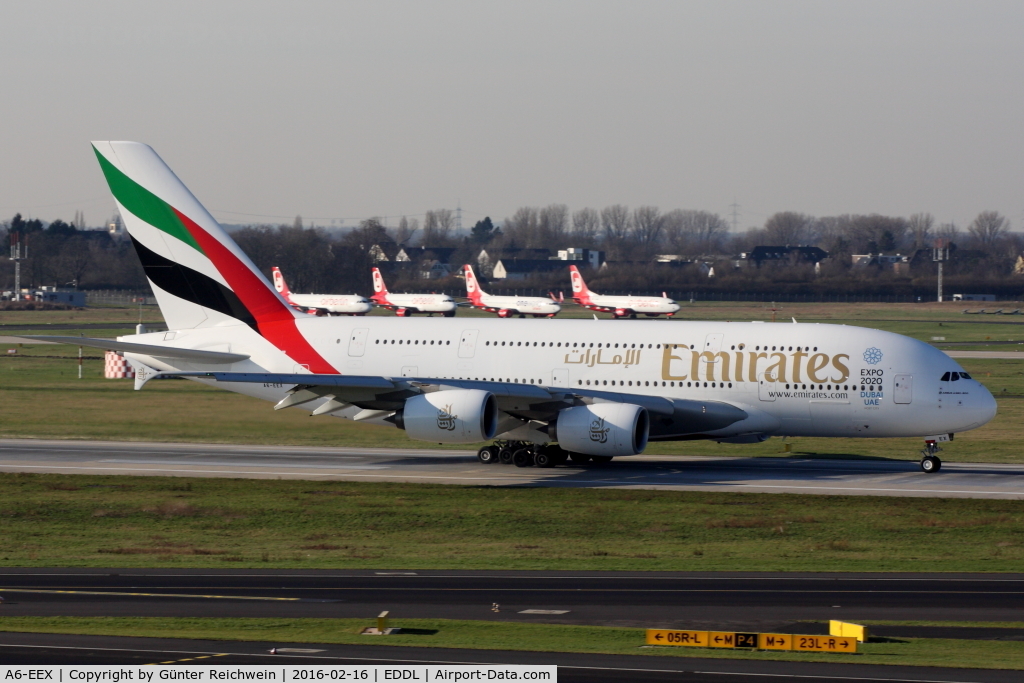 A6-EEX, 2014 Airbus A380-861 C/N 154, Departing