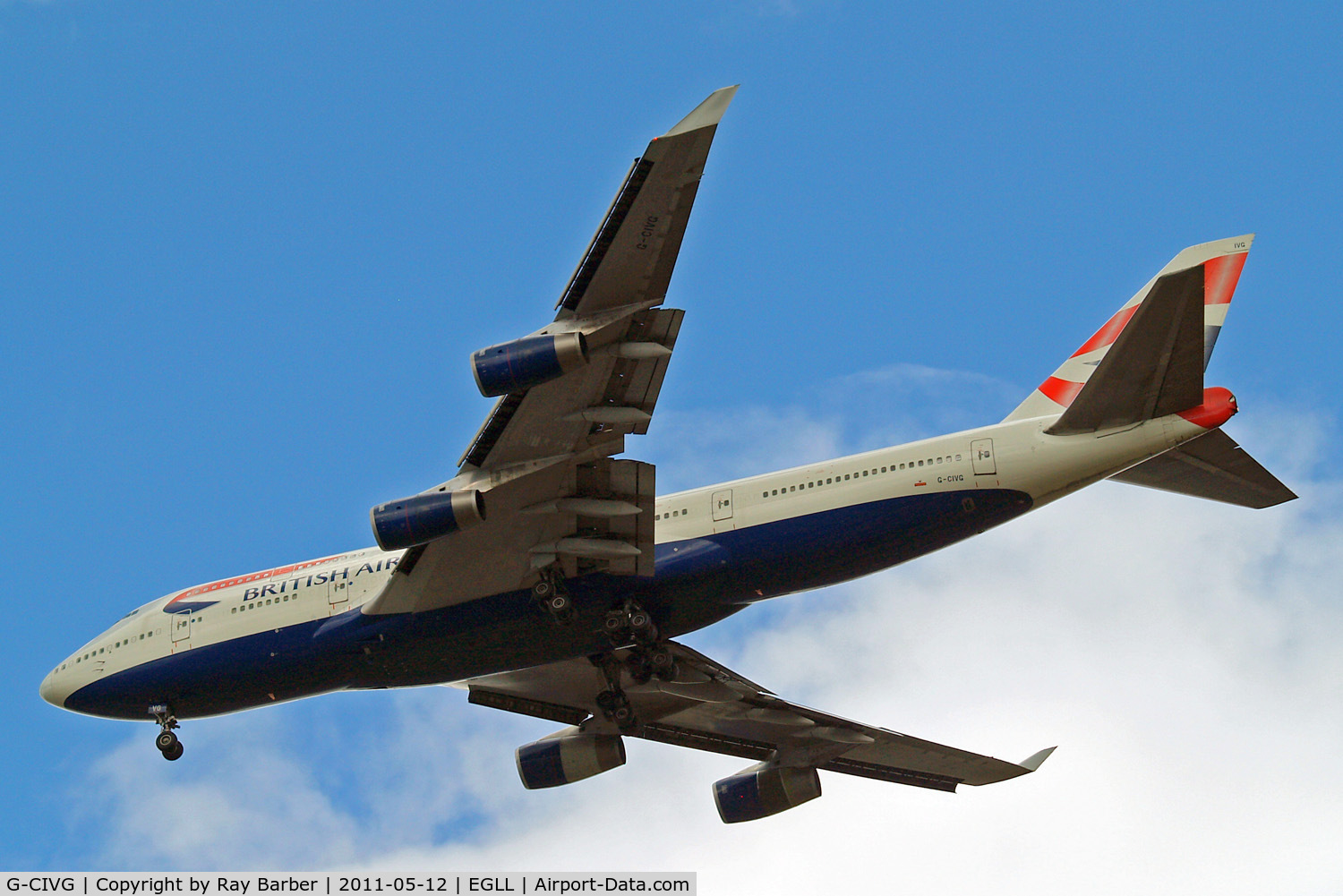 G-CIVG, 1995 Boeing 747-436 C/N 25813, Boeing 747-436 [25813] (British Airways) Home~G 12/05/2011. On approach 27R.