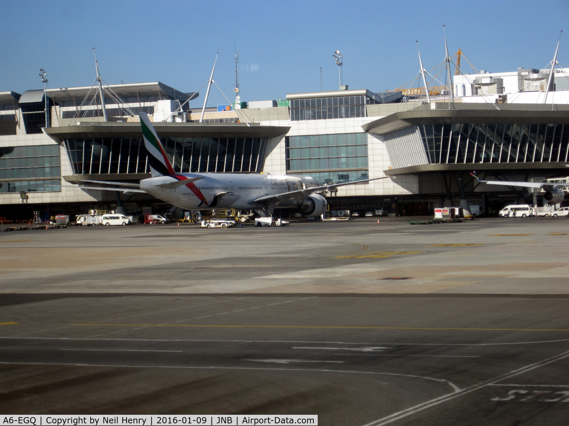 A6-EGQ, 2012 Boeing 777-31H/ER C/N 41076, Taken from arriving flight at Terminal 'A' Johannesburg