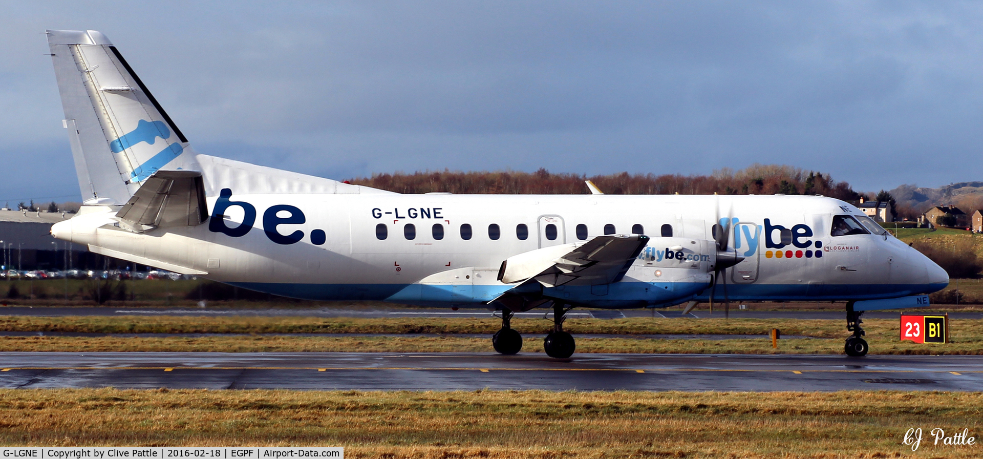G-LGNE, 1989 Saab SF340B C/N 340B-172, Taxi for departure from Glasgow EGPF