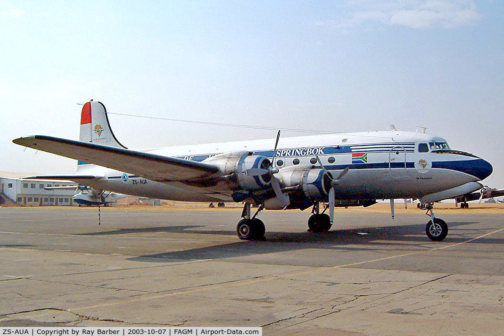 ZS-AUA, 1946 Douglas DC-4-1009 Skymaster C/N 42934, Douglas DC-4-1009 [42934] (Springbok Classic Air) Johannesburg-Rand~ZS 07/10/2003