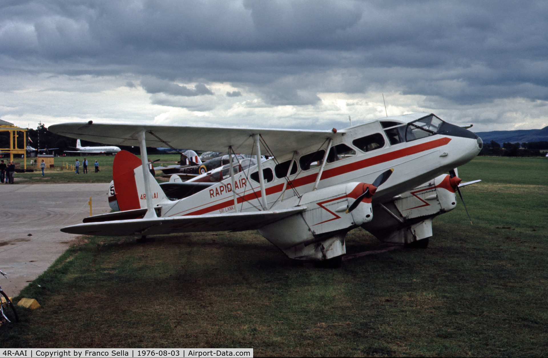 4R-AAI, 1944 De Havilland DH-89A Dominie/Dragon Rapide C/N 6736, De Havilland DH.89A Dragon Rapide 4R-AAI at the Strathallan Collection, August 1976. Now re-registered G-ALXT and at the Science Museum, Wroughton.