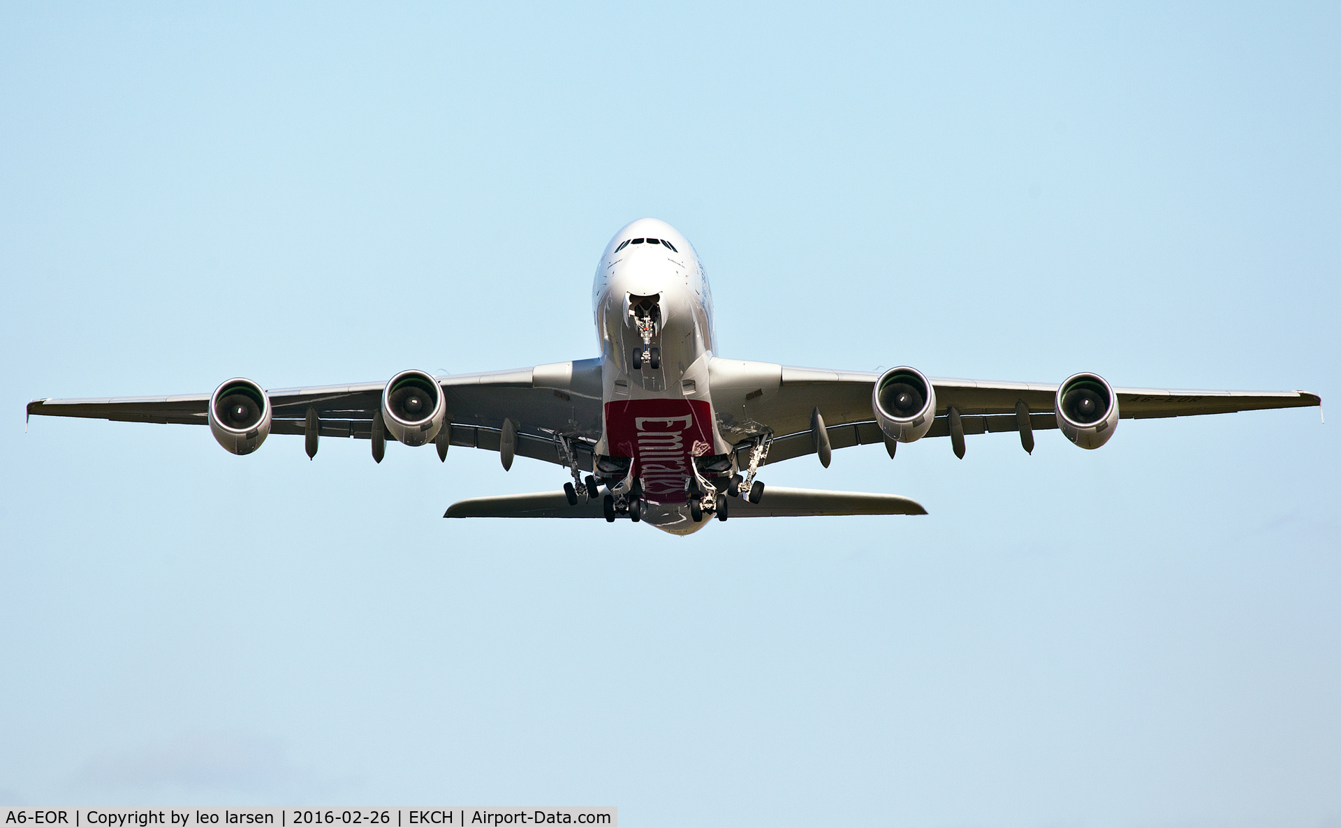 A6-EOR, 2015 Airbus A380-861 C/N 202, Copenhagen 26.2.16