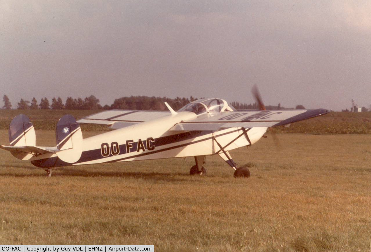 OO-FAC, 1948 SNCAC NC.858 C/N 12, At Midden-Zeeland Airport in the summer of 1980.