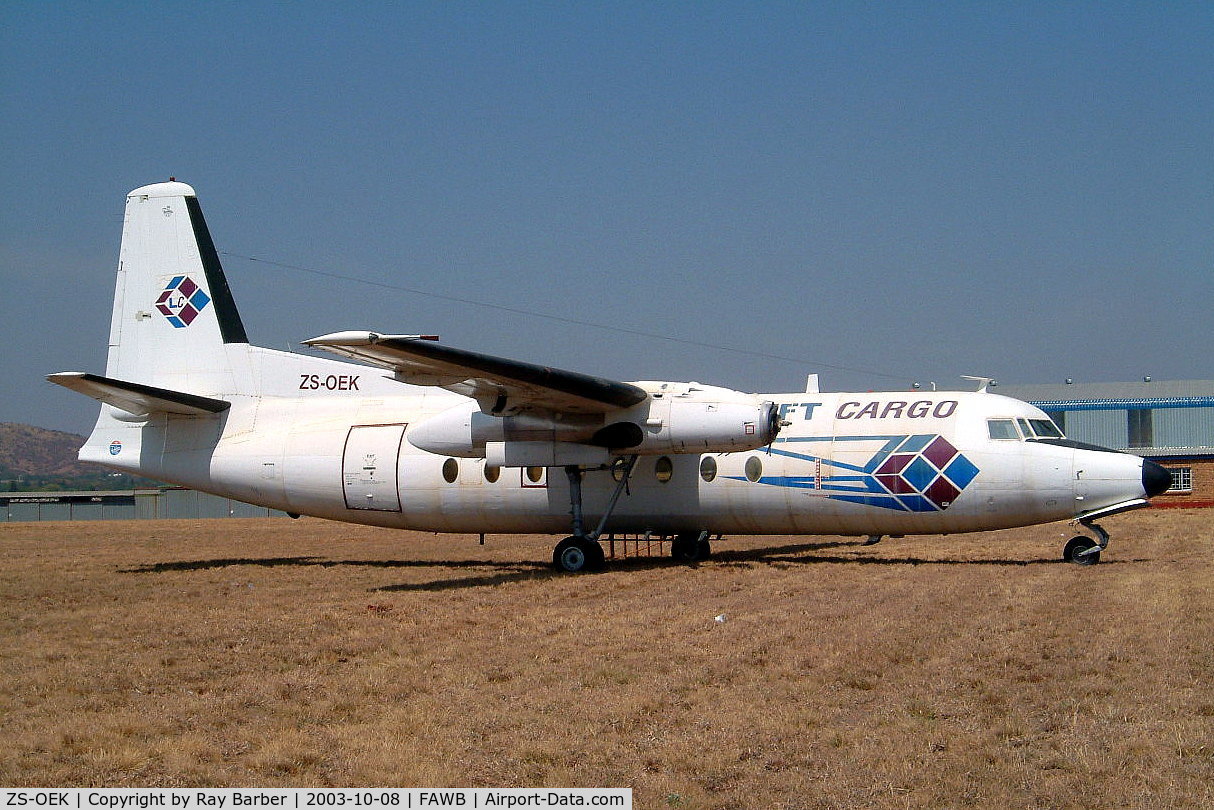 ZS-OEK, 1960 Fokker F-27-300 Friendship C/N 10161, Fokker F-27-300 Friendship [10161] (Luft Cargo) Pretoria-Wonderboom~ZS 08/10/2003