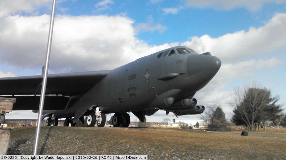 58-0225, 1958 Boeing B-52G Stratofortress C/N 464293, Mohawk Valley Memorial Former Griffiss AFB Rome NY