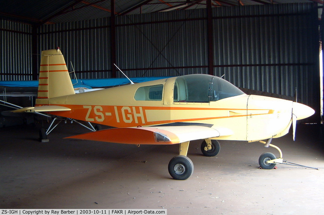 ZS-IGH, 1972 American Aviation AA-1A Trainer C/N AA1A-0443, American Aviation AA-1A Trainer [AA1A-0443] Krugersdorp-Oatlands~ZS 11/10/2003