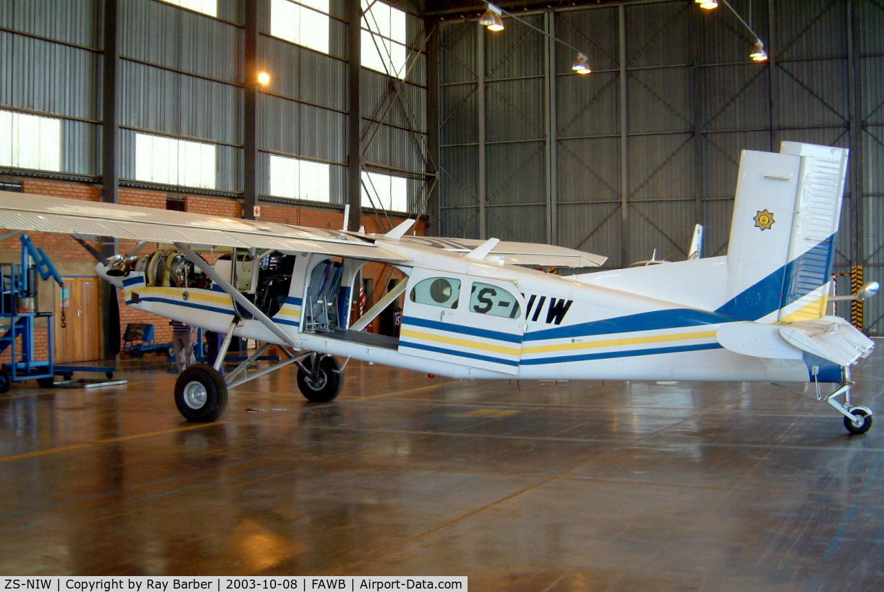 ZS-NIW, 1993 Pilatus PC-6/B2-H4 Turbo Porter C/N 899, Pilatus PC-6-B2-H4 Turbo Porter [899] (South African Police) Pretoria-Wonderboom~ZS 08/10/2003