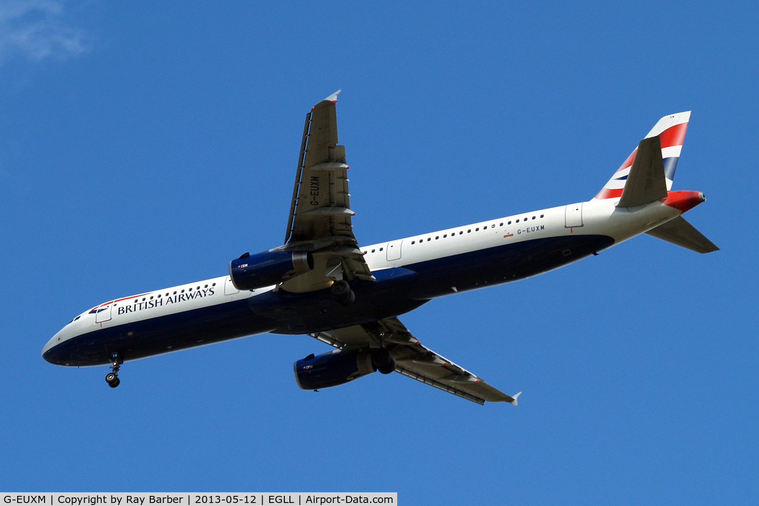G-EUXM, 2007 Airbus A321-231 C/N 3290, Airbus A321-231 [3290] (British Airways) Home~G 12/05/2013. On approach 27R.