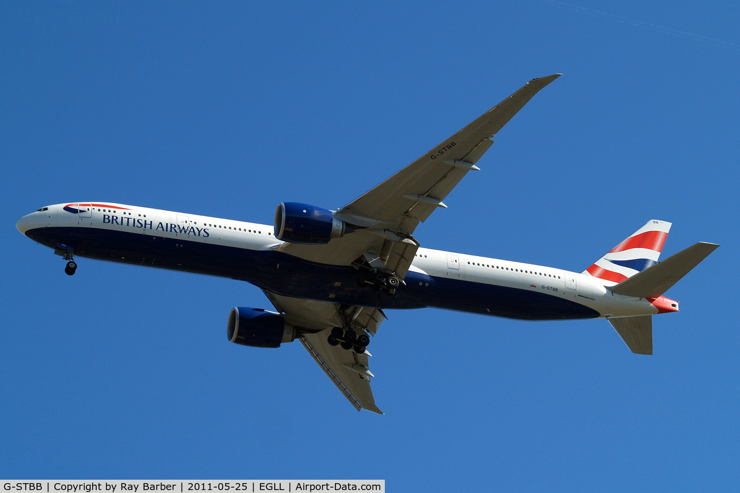 G-STBB, 2010 Boeing 777-36N/ER C/N 38286, Boeing 777-36NER [38286] (British Airways) Home~G 25/05/2011. On approach 27R.