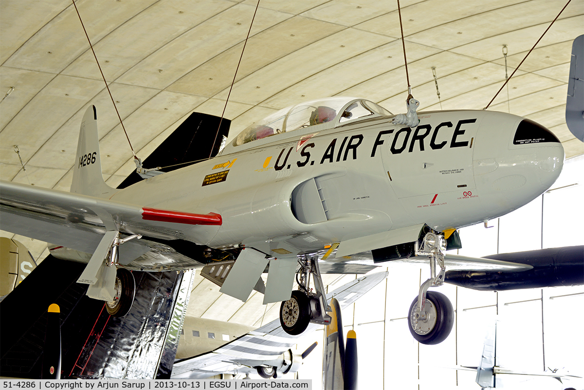51-4286, 1951 Lockheed T-33A Shooting Star C/N 580-5581, On display at the American Air Museum at IWM Duxford.