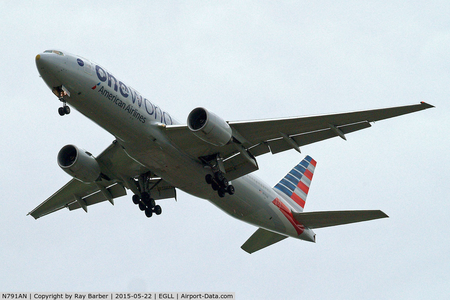 N791AN, 2000 Boeing 777-223/ER C/N 30254, Boeing 777-223ER [30254] (American Airlines) Home~G 22/05/2015. On approach 27R.