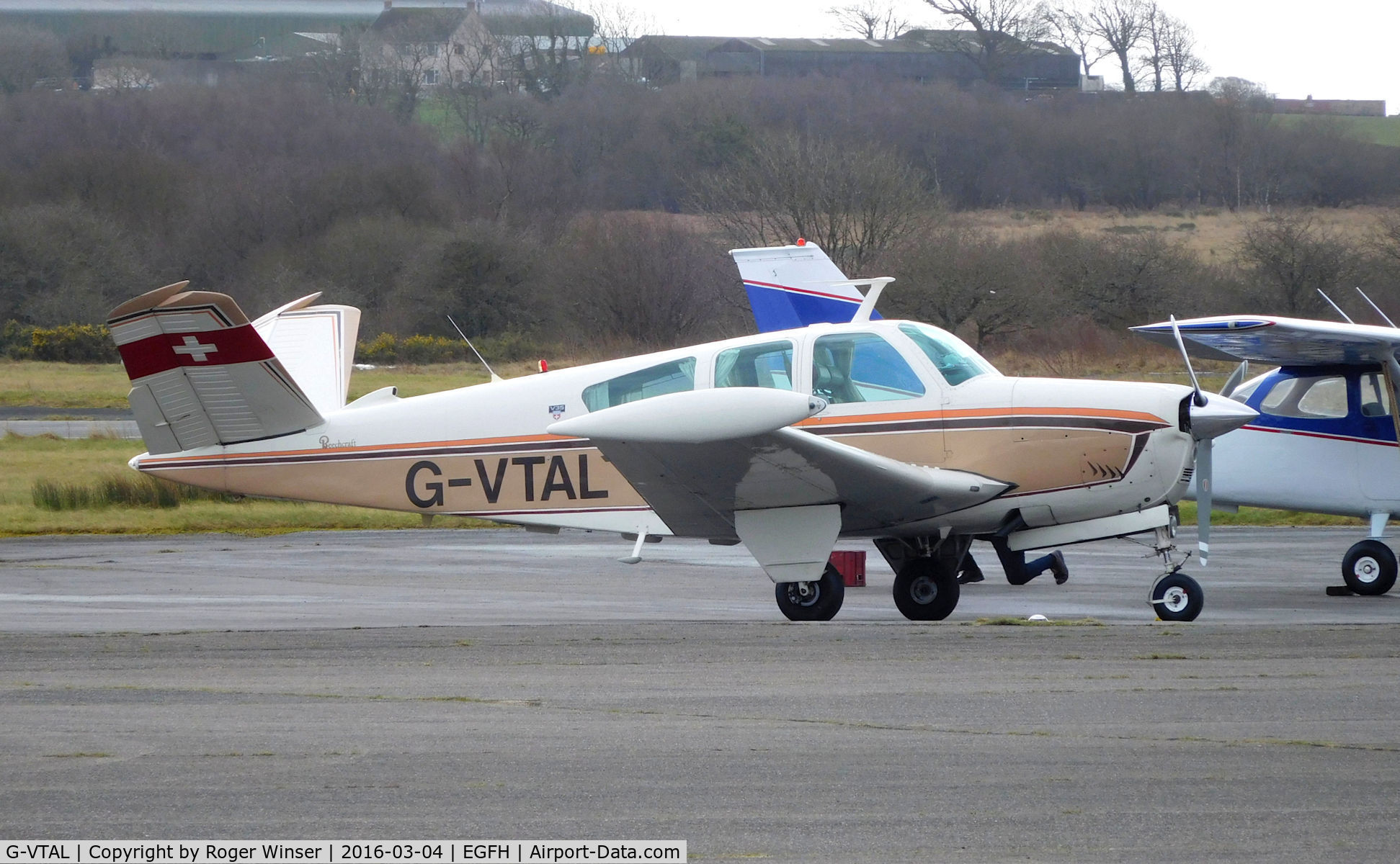 G-VTAL, 1965 Beech V35 Bonanza C/N D-7978, Visiting classic V-tailed Bonanza.