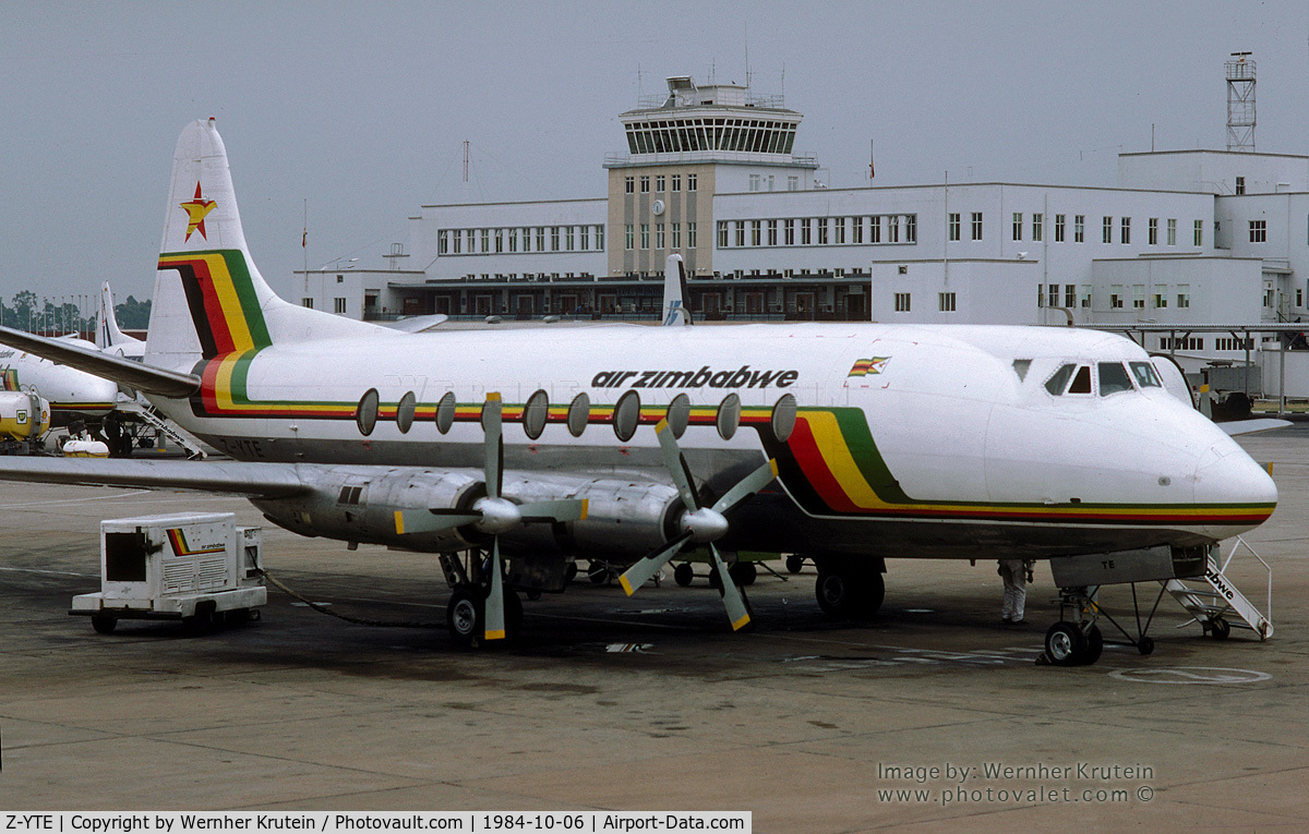 Z-YTE, 1957 Vickers Viscount 754D C/N 243, Z-YTE in Harare Zimbabwe