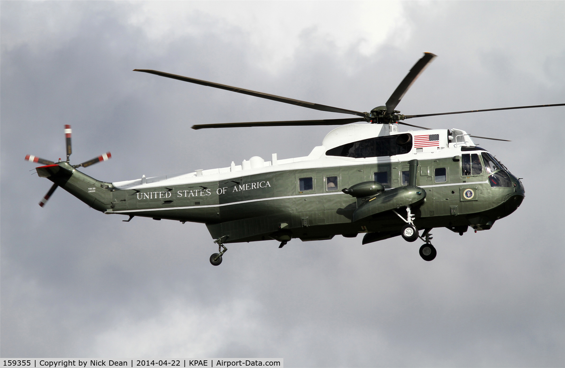 159355, Sikorsky VH-3D Sea King C/N 61729, KPAE, Presidential visit after the awesome Oso mud slide.