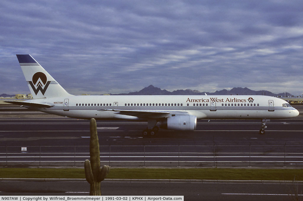 N907AW, 1987 Boeing 757-225 C/N 22691, American West Airlines / K64 scan