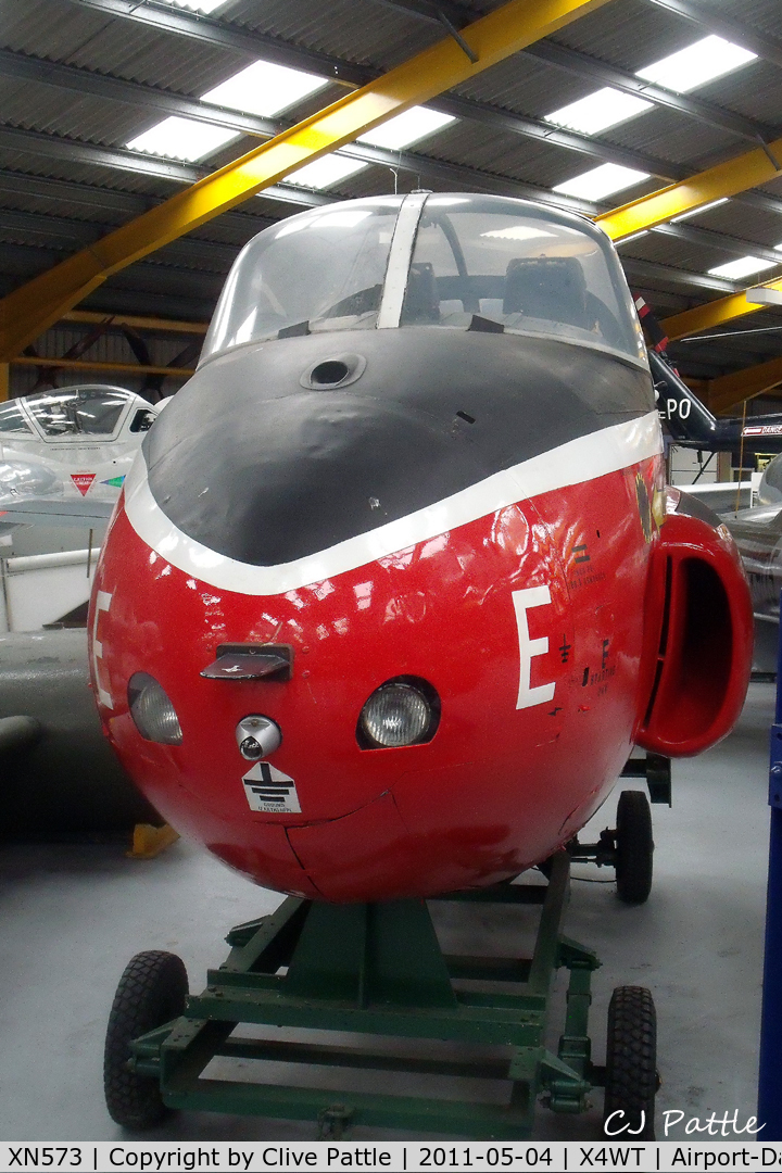 XN573, 1961 Hunting P-84 Jet Provost T.3 C/N PAC/W/11815, Preserved at the Newark Air Museum, Winthorpe, Nottinghamshire. X4WT