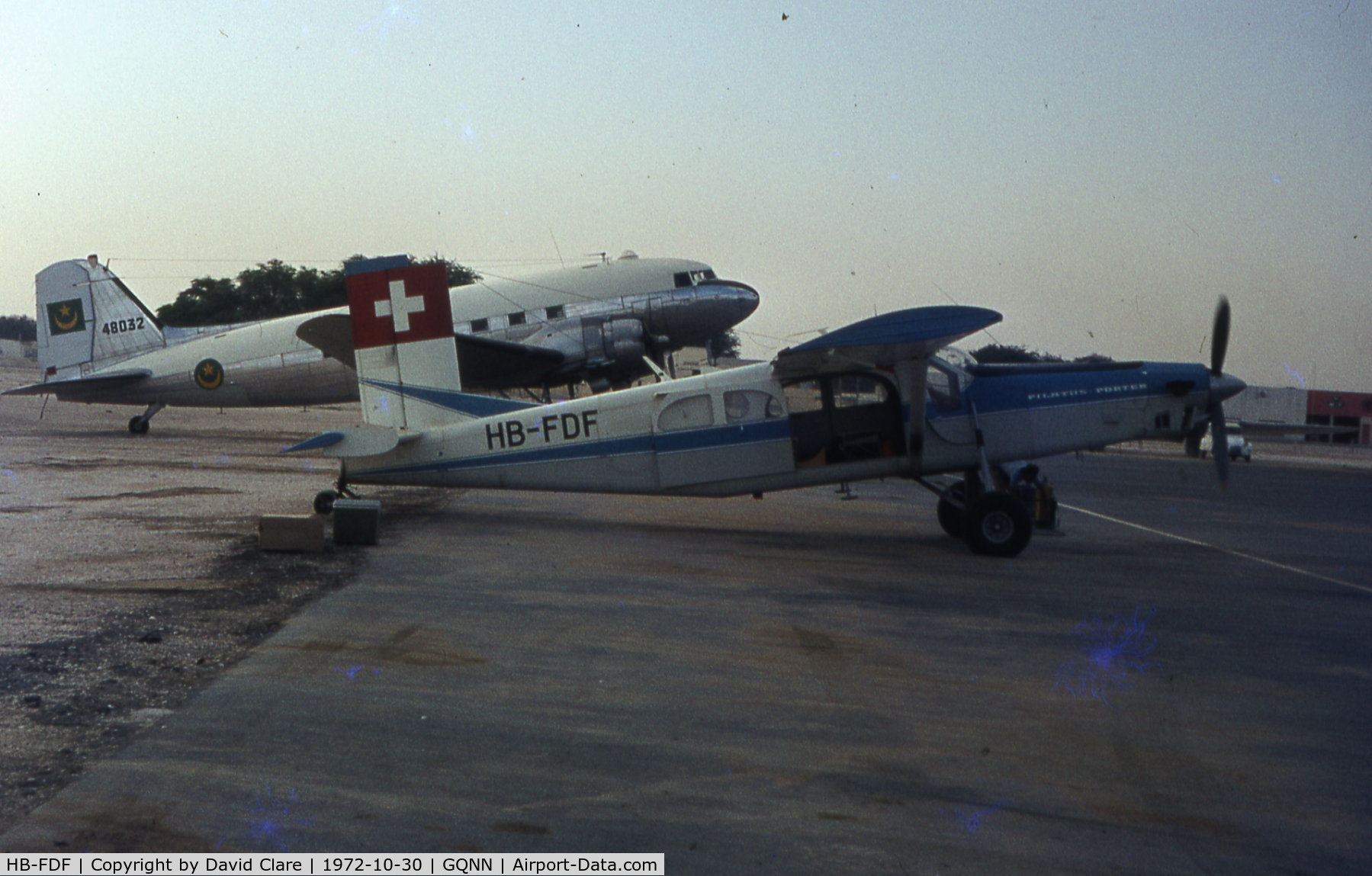 HB-FDF, 1968 Pilatus PC-6/B2-H2 Turbo Porter C/N 629, In Nouakchott, Mauritania, October 1972