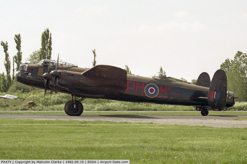 PA474, 1945 Avro 683 Lancaster B1 C/N VACH0052/D2973, Avro Lancaster B.1 PA474 at North Weald's Photoshoot in May 1992.